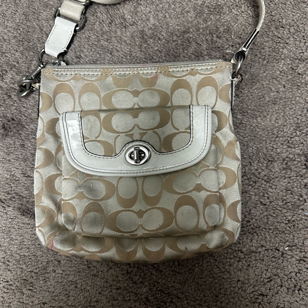 Coach Tan and Cream Crossbody Bag